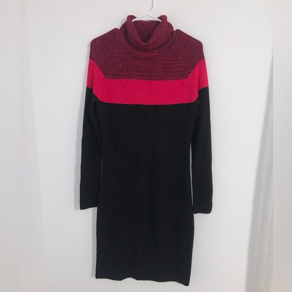 Calvin Klein Colorblock Knit Cowl Neck Dress - Picture 5 of 13